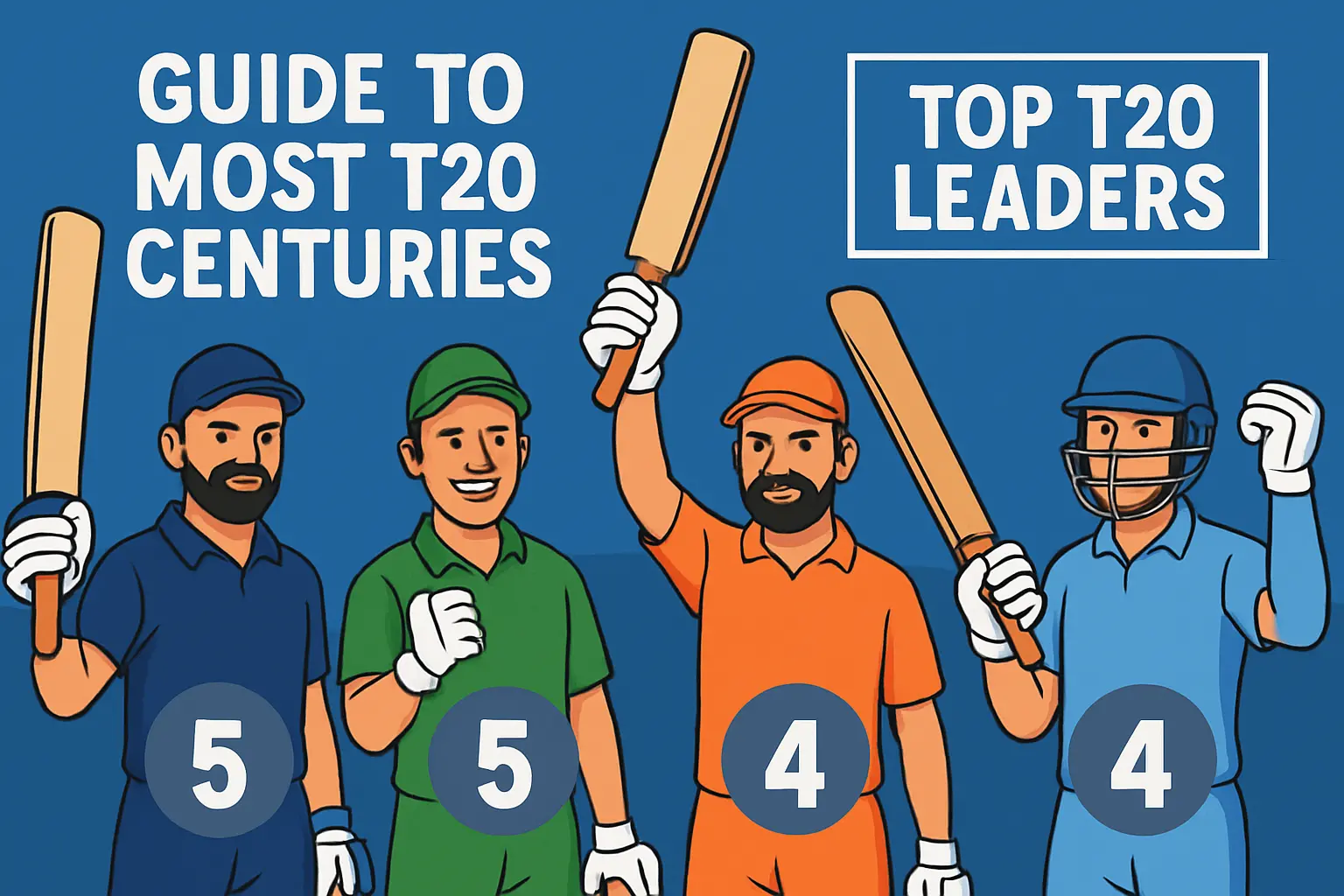 Guide to most t20 centuries and Top T20 Leaders